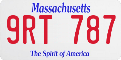 MA license plate 9RT787
