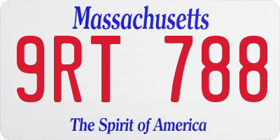 MA license plate 9RT788