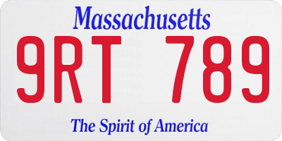 MA license plate 9RT789