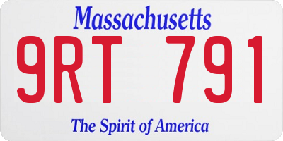 MA license plate 9RT791