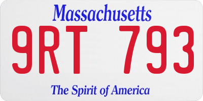MA license plate 9RT793