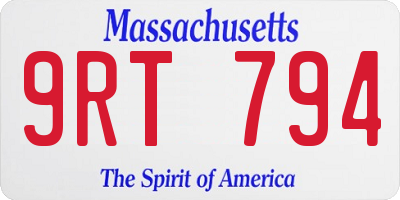 MA license plate 9RT794