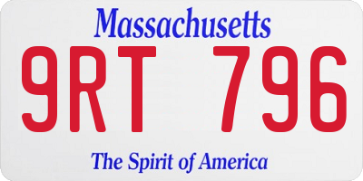 MA license plate 9RT796
