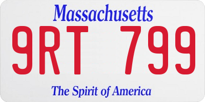 MA license plate 9RT799