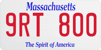 MA license plate 9RT800