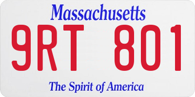 MA license plate 9RT801