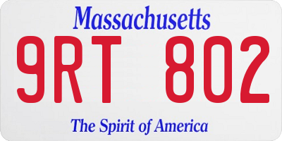 MA license plate 9RT802