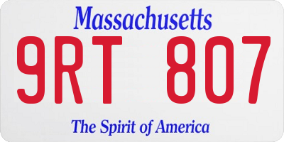 MA license plate 9RT807