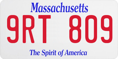 MA license plate 9RT809