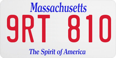 MA license plate 9RT810