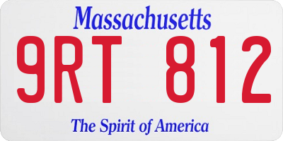 MA license plate 9RT812