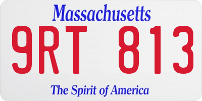 MA license plate 9RT813