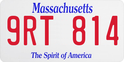 MA license plate 9RT814
