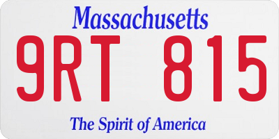 MA license plate 9RT815