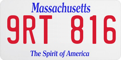 MA license plate 9RT816