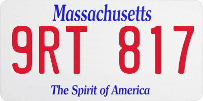 MA license plate 9RT817
