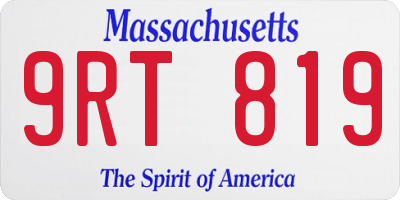 MA license plate 9RT819