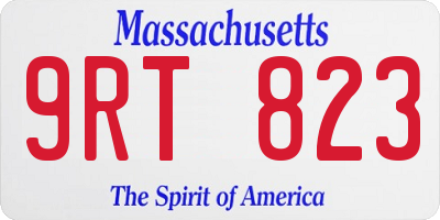 MA license plate 9RT823