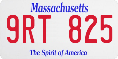 MA license plate 9RT825