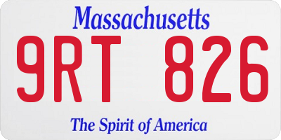MA license plate 9RT826
