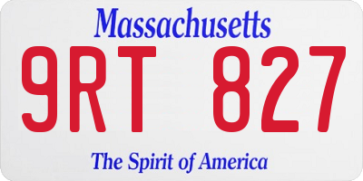 MA license plate 9RT827