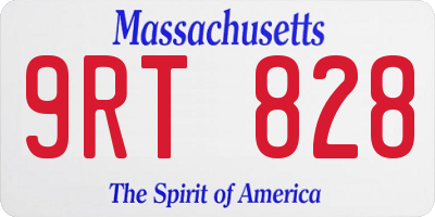 MA license plate 9RT828