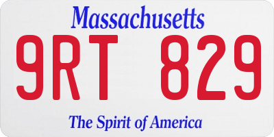 MA license plate 9RT829