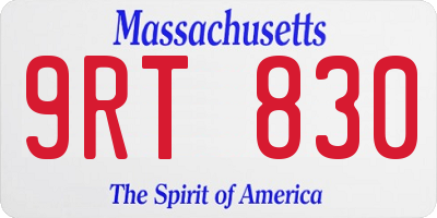 MA license plate 9RT830