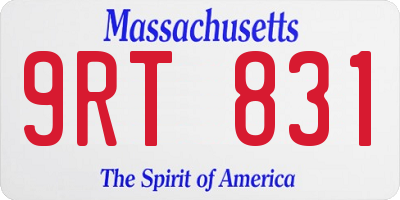 MA license plate 9RT831