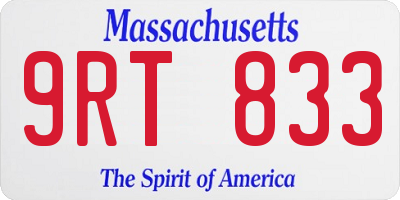 MA license plate 9RT833