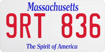 MA license plate 9RT836