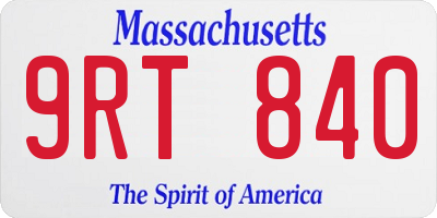 MA license plate 9RT840