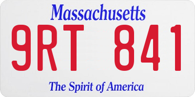 MA license plate 9RT841
