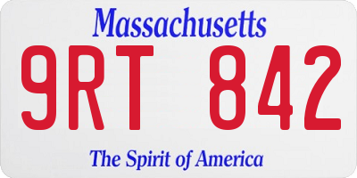 MA license plate 9RT842