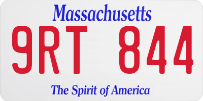 MA license plate 9RT844