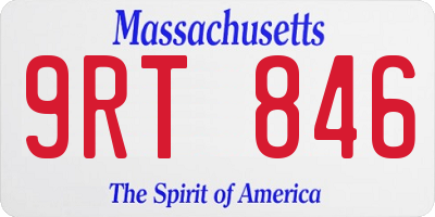 MA license plate 9RT846