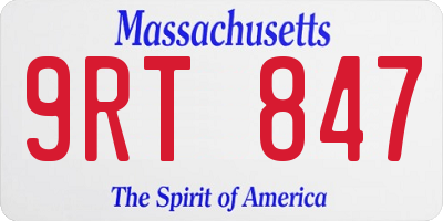MA license plate 9RT847