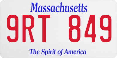 MA license plate 9RT849