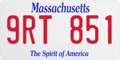 MA license plate 9RT851