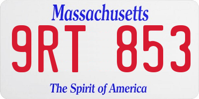 MA license plate 9RT853