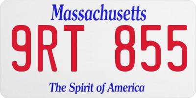 MA license plate 9RT855