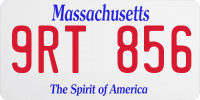 MA license plate 9RT856