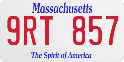 MA license plate 9RT857