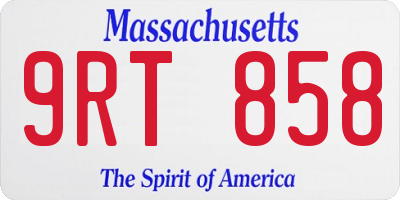 MA license plate 9RT858