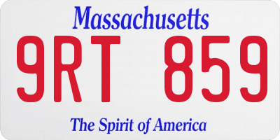 MA license plate 9RT859