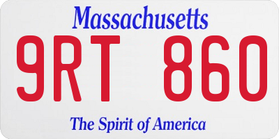 MA license plate 9RT860