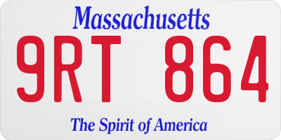 MA license plate 9RT864