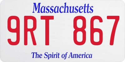 MA license plate 9RT867