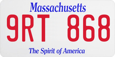 MA license plate 9RT868