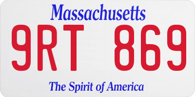 MA license plate 9RT869